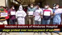 Resident doctors of Hindurao Hospital stage protest over non-payment of salaries