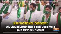 Karnataka bandh: DK Shivakumar, Randeep Surjewala join farmers protest
