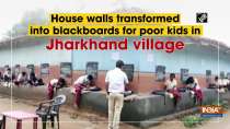 House walls transformed into blackboards for poor kids in Jharkhand village