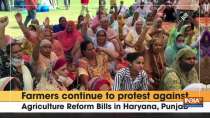Farmers continue to protest against Agriculture Reform Bills in Haryana, Punjab