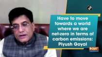 Have to move towards a world where we are net-zero in terms of carbon emissions: Piyush Goyal
