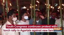 Youth Congress continues protest with torch rally in Agartala against new farm bills