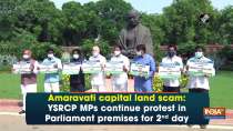 Amaravati capital land scam: YSRCP MPs continue protest in Parliament premises for 2nd day