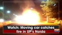 Watch: Moving car catches fire in UP