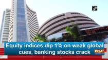 Equity indices dip 1% on weak global cues, banking stocks crack