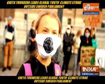 Greta Thunberg leads young activists protest against climate change outside Swedish Parliament