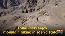 Enthusiasts enjoy mountain biking in scenic Ladakh