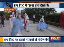 Gujarat: Fashion Designing students perform ‘Garba’ in costumes made of PPE kits in Surat