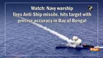 Watch: Navy warship fires Anti-Ship missile, hits target with precise accuracy in Bay of Bengal