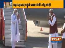 Gujarat: PM Modi arrives at Ahmedabad airport, to pay homage to Keshubhai Patel