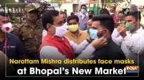 Narottam Mishra distributes face masks at Bhopal