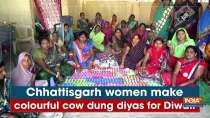 Chhattisgarh women make colourful cow dung diyas for Diwali