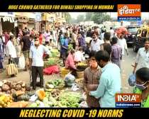 Huge crowd in Mumbai markets ahead of Diwali during pandemic