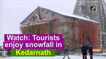Watch: Tourists enjoy snowfall in Kedarnath