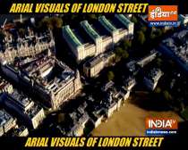 Arial visuals of London street