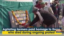 Agitating farmers paid homage to those who died during ongoing protest