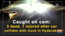 Caught on cam: 5 dead, 1 injured after car collides with truck in Hyderabad