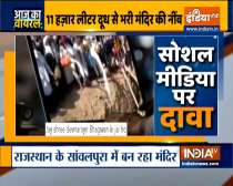 11,000 litres of milk, curd, ghee poured in foundation pit for Rajasthan temple | Watch 