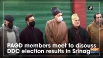 PAGD members meet to discuss DDC election results in Srinagar