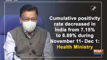Cumulative COVID-19 positivity rate shows consistent decrease: Health Ministry