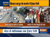 Farmers take out tractor rally from Meerut to Ghaziabad in support of new farm laws