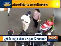 Woman Traffic cop takes bribe from scooty rider in Pune