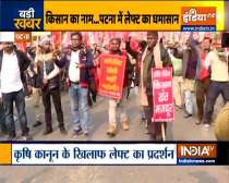 Left workers protesting against farm laws in Patna