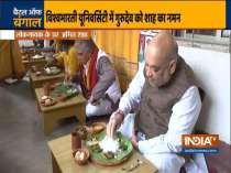 Home Minister Amit Shah lunches at folk singer's residence in Bolpur