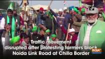 Traffic movement disrupted after protesting farmers block Noida Link Road at Chilla Border