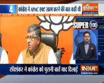 Super 100: Ravi Shankar Prasad launches no-holds-barred attack on Congress for protesting farm laws