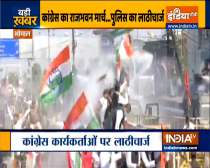 MP Police lathi charge on congress workers marching to Raj Bhavan in Bhopal