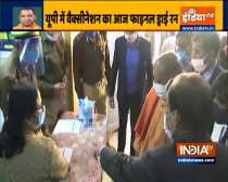 UP CM Yogi Adityanath inspects Covid vaccination dry run in Lucknow