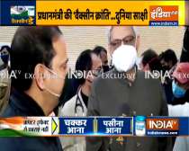 Lohia institute director Dr. AK Singh receives first shot of vaccine in Lucknow