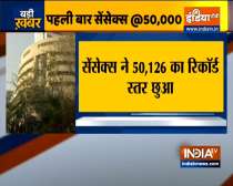 Sensex jumped over 240 points to hit 50,000-mark for the first time