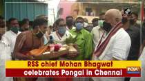 RSS chief Mohan Bhagwat celebrates Pongal in Chennai