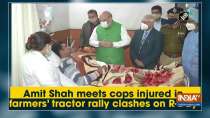 Amit Shah meets cops injured in farmers