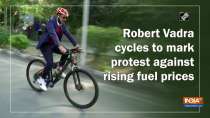 Robert Vadra cycles to mark protest against rising fuel prices