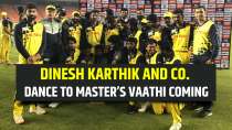Dinesh Karthik-led Tamil Nadu team dance to Master’s Vaathi Coming after Syed Mushtaq Ali Trophy win