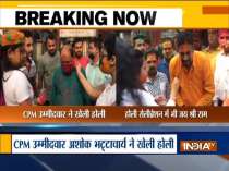 BJP leaders celebrate Holi with party workers