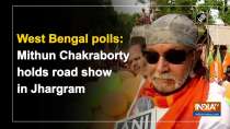 West Bengal polls: Mithun Chakraborty holds road show in Jhargram