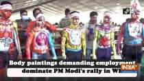 Body paintings demanding employment dominate PM Modi