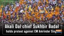 Akali Dal chief Sukhbir Badal holds protest against CM Amrinder Singh