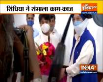 Jyotiraditya Scindia takes charge as the Minister of Civil Aviation