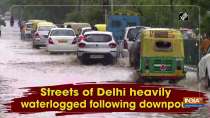 Streets of Delhi heavily waterlogged following downpour