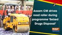 Assam CM drives road roller during programme 