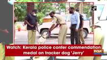 Watch: Kerala police confer commendation medal on tracker dog 