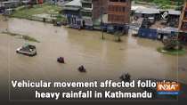 Vehicular movement affected following heavy rainfall in Kathmandu