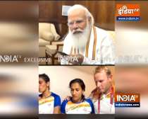 PM Modi talks to women's hockey team, players get emotional during interaction
