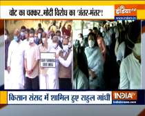 Rahul Gandhi and other opposition leaders join farmer protest at Jantar Mantar