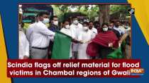 Scindia flags off relief material for flood victims in Chambal regions of Gwalior	
